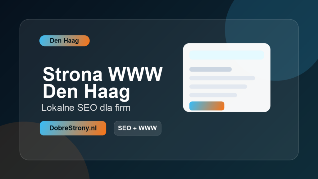 Grafika wyróżniająca artykuł o stronie internetowej dla firmy w Den Haag