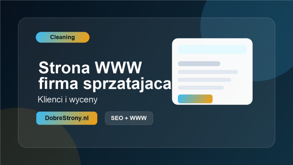 Strona internetowa dla firmy sprzątającej w Holandii