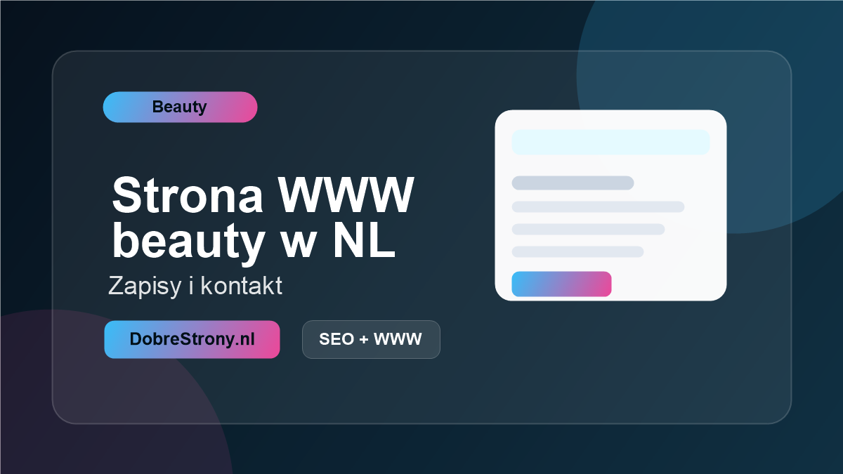 Strona internetowa dla kosmetyczki w Holandii