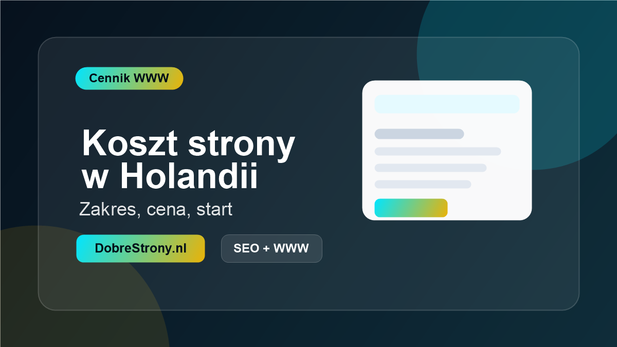 Ile kosztuje strona internetowa w Holandii - grafika artykulu