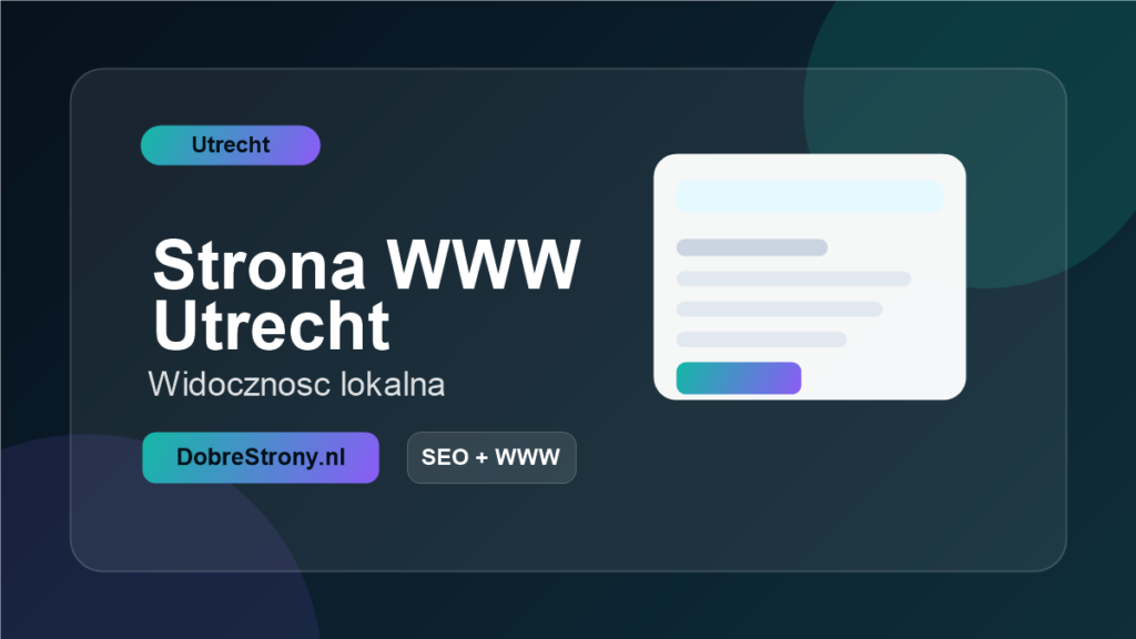 Grafika wyróżniająca artykuł o stronie internetowej dla firmy w Utrechcie